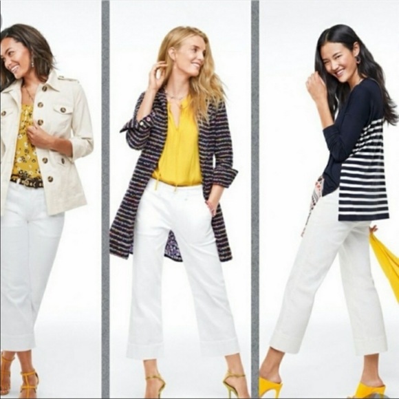 CAbi Denim - Cabi Lido Crop High Rise Wide Leg White Pants 5690